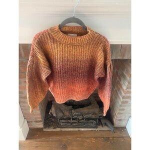 gb girls Sweater Womens Size L Ombre Chunky Knit Crew Neck Bohemian